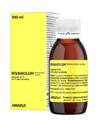 Rivanolum roztwór 0,1%, płyn na skórę, 100 ml
