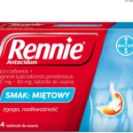 Rennie Antiacidum o smaku miętowym 24 tabletki do ssania